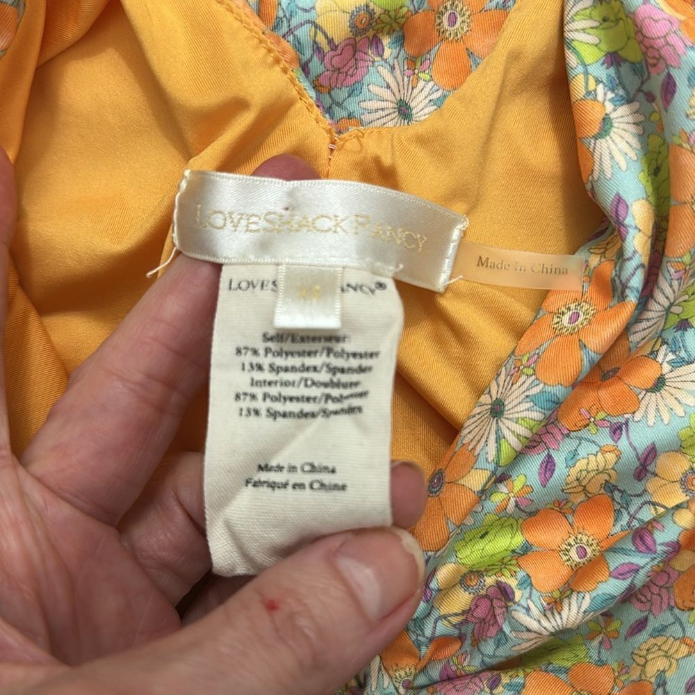 Love shack fancy Farida tangerine sky mini dress XS - Picture 4 of 7